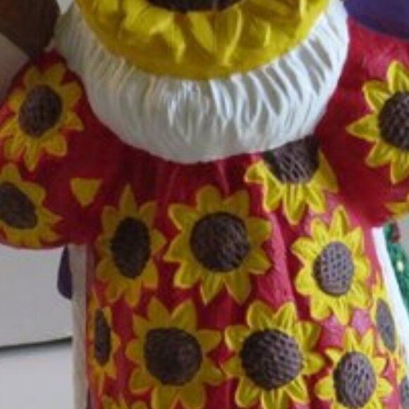 Santa Claus Sunflower Floral Birdhouses Cardinals Christmas Ceramic Hand painted - Picture 5 of 11